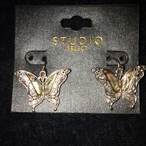 abalone butterfly earrings